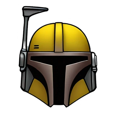 Mandalorian helmet black and yellow with antenna sticker