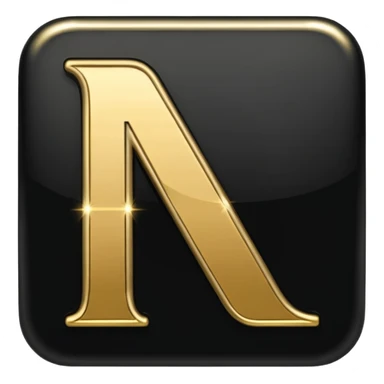 letter N in black and gold sticker