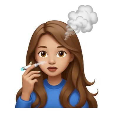 girl with vape long hir and color brwon sticker