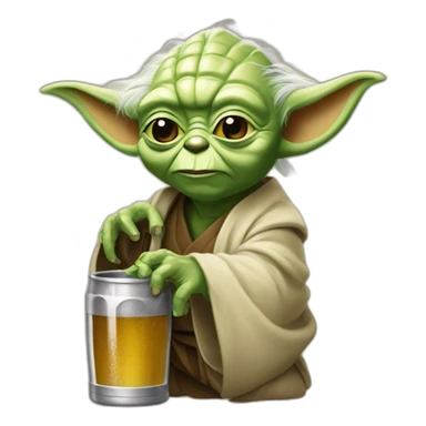 Yoda bois une bière  sticker