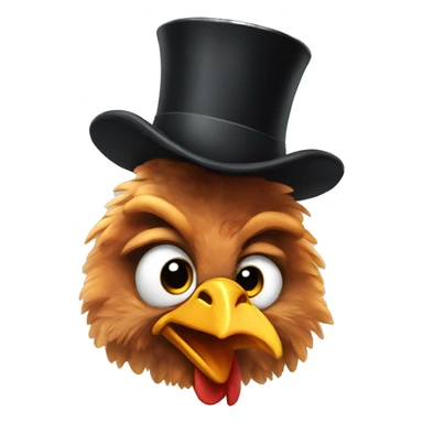 Chicken with a tophat sticker