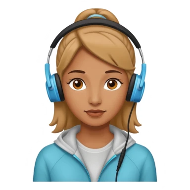 woman with ear buds sticker