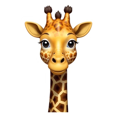 Cinematic Comical Giraffe Portrait Emoji, Head tilted dramatically with an exaggeratedly amused expression, featuring a striking, patterned Fur with playful patches and a long, quirky neck, wide, expressive eyes filled with playful disbelief, Simplified yet hilariously expressive features, highly detailed, glowing with a slightly sassy glow, high shine, dramatic yet playful, stylized with an air of cheeky mischief, bright and endearing, soft glowing outline, capturing the essence of a spirited and over-the-top giraffe, so meme-worthy it feels like it could tower its way into internet fame instantly! sticker