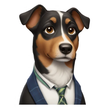 Preppy dog sticker