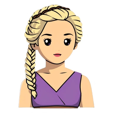 Daenerys Targaryen Game of Thrones character with blonde braided hair, chest up sticker