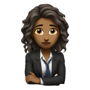 Sad and overwhelmed law student girl sticker