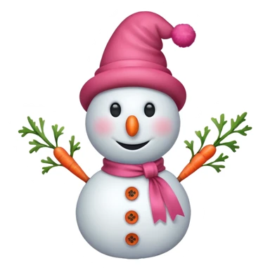 Red snowman with pink bow sticker