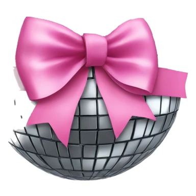 disco ball with pink bow on top sticker