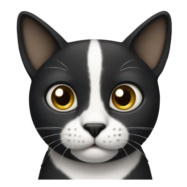 Un gato negro con blanco  sticker