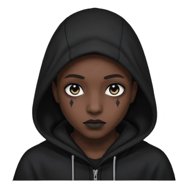 Une personne mystérieuse sous capuche noir avec les yeux noir sticker