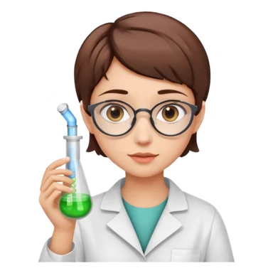 учёный девушка со стрижкой пикси и коричневыми волосами держит пробирку sticker