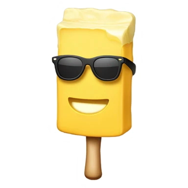 Stick of butter with sunglasses on wearing a hawaiian shirt sticker