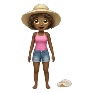 girl at the beach sticker