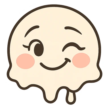 Create an animated version of the emoji with a wink and a smile, keeping the style simple and expressive. The background should be transparent. The original emoji style is simple and expressive, please maintain that look in the animation. sticker