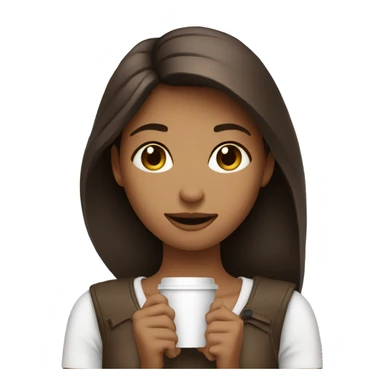 A girl with a coffee in her hand  sticker