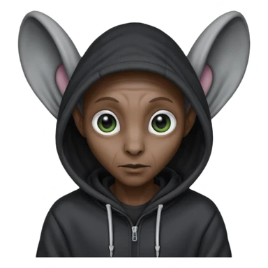 Aliens Dark grey, hoodie, long big ears sticker
