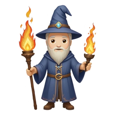 Wizard with torch sticker