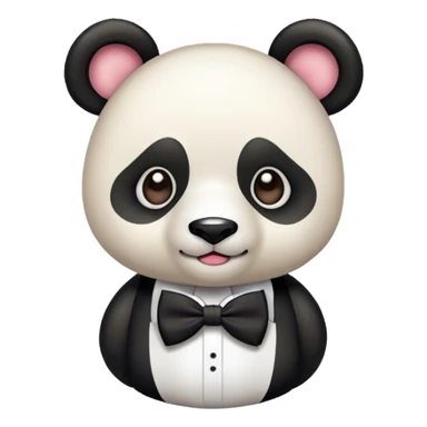 Oso panda con moño sticker