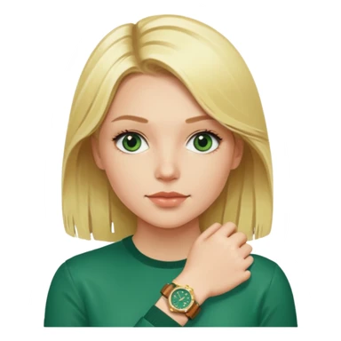 Breitling green faced watch on blonde girl wrist  sticker