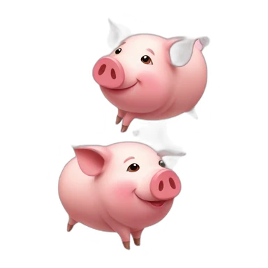pigs as floating hearts sticker