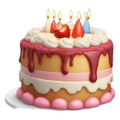 Birthday cake vanilla & strawberry sticker