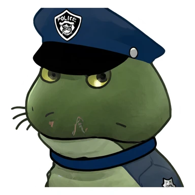 Gritty police Cat with a visor sticker