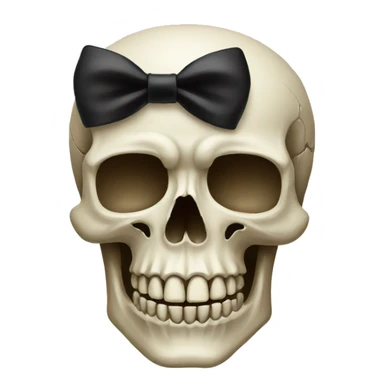 skull with black bow  sticker