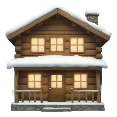 winter cabin sticker
