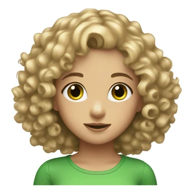 Cute girl with dirty blonde curly hair and green eyes sticker