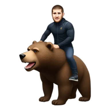 khabib nurmagomedov riding a bear Russia  sticker