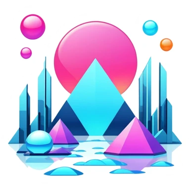 Utopian Futuristic Aesthetic Scenery Deco sticker