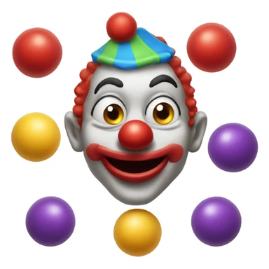 Clown juggling balls in mouth sticker
