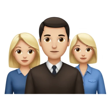 Two blonde women and a man with skin head and dark hair  sticker