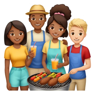 Friends at a cook out  sticker