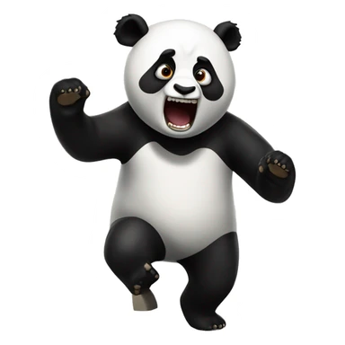 Terrifying and horrifying panda chasing someone sticker