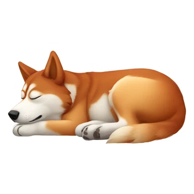 red husky sleeping  sticker