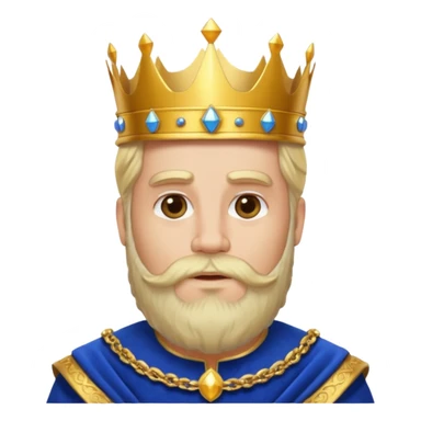 bearded king with crown and blue outfit blonde hair sticker