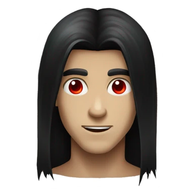 black long hair with red eyes young handsome vampire sticker