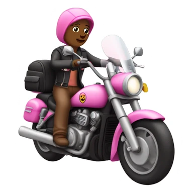 Pink panta riding motorcycle sticker