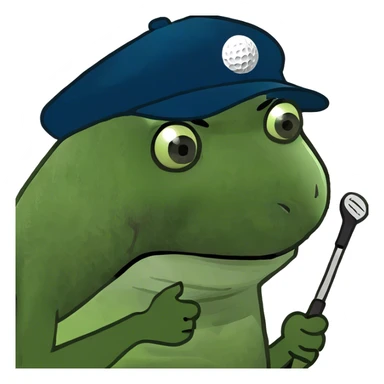 Bufo putting on a golf course sticker