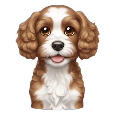 Brown Cavapoo with white mouse and straight ears sticker
