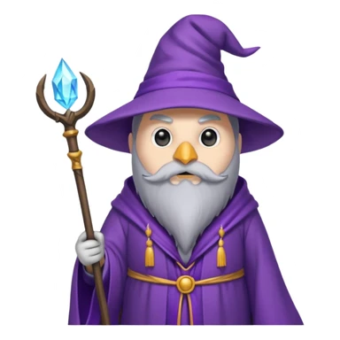 penguin wizard holding a staff sticker