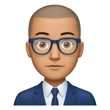 40 year old Buzz cut Latino with glasses and dark blue suit  sticker