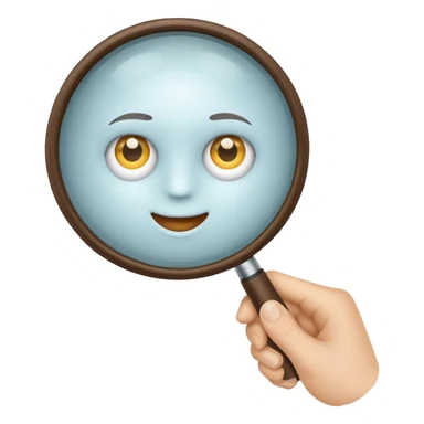 a hand with a magnifying glass sticker