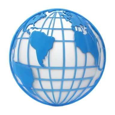 globe with blue meridians sticker