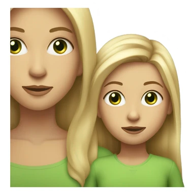 mom and daughter with long dirty blonde hair green eyes sticker