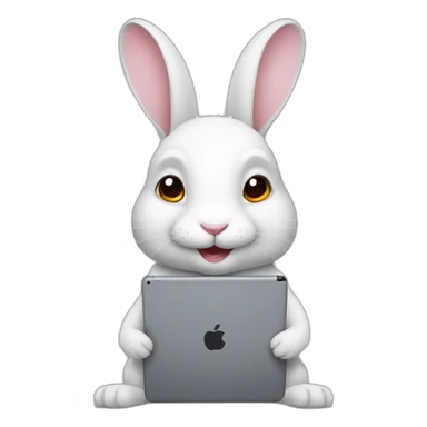rabbit with an ipad sticker
