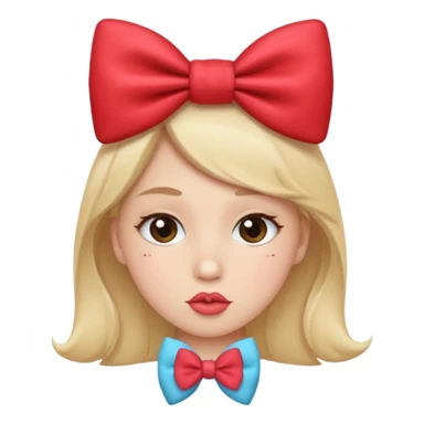 kissy face with bow sticker