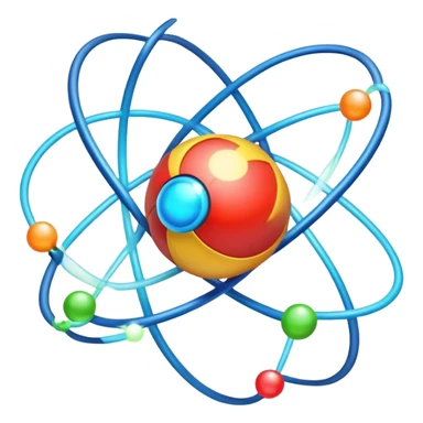 atom with colorful orbiting valence electrons in the outer shell sticker