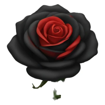 Black rose with red stem sticker